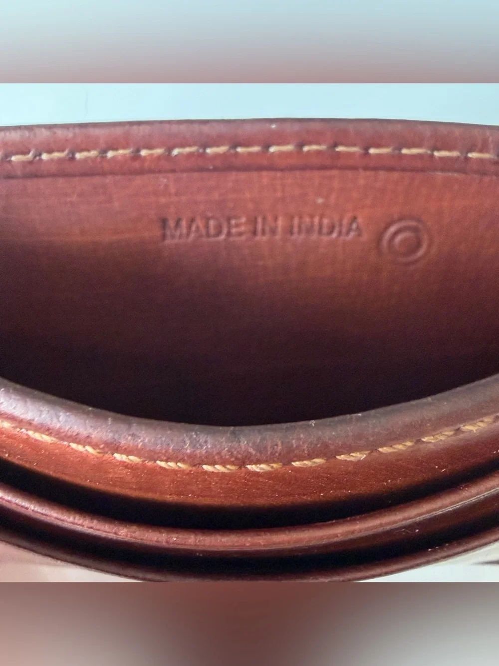 Vintage Coach British Tan Leather Money Clip Card Case Wallet